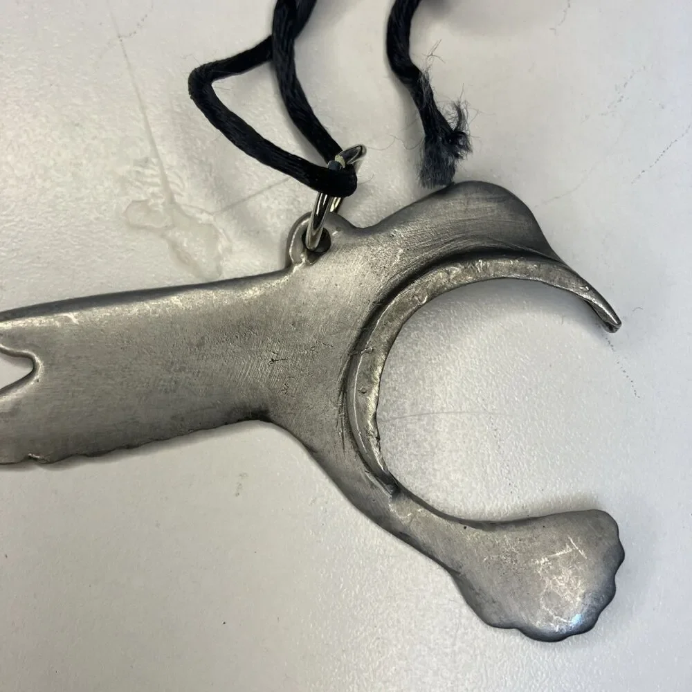 VTG Seagull Silver Metal Necklace 3”x2” - Picture 8 of 10